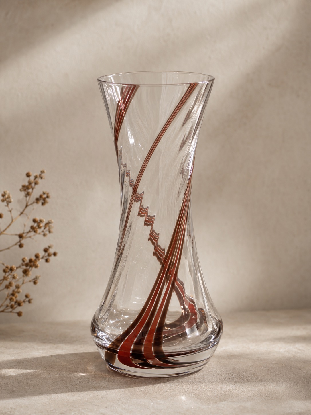 Sourced crystal vase before adaptation into a lamp